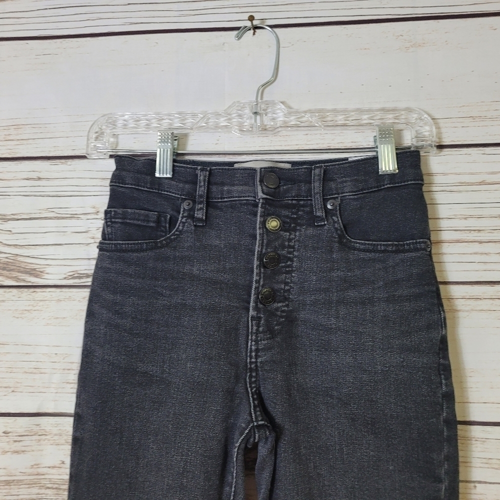 Everlane High Rise Skinny Ankle Jeans Size 25R Buttonfly - Picture 4 of 7